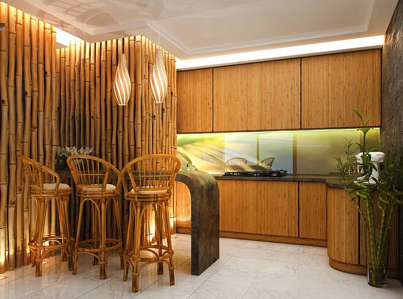 Bambus jest wygodny do dekoracji dowolnej części mieszkania