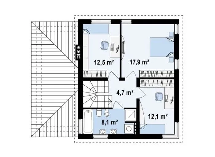 Przykład planu drugiego piętra