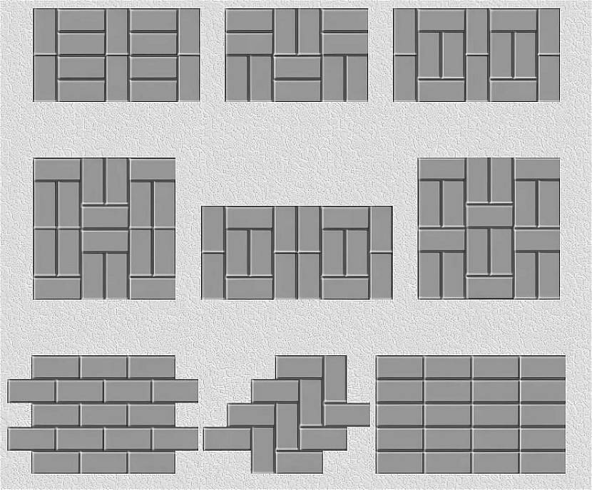 Różne schematy układania cegieł przy tworzeniu ścieżek ogrodowych