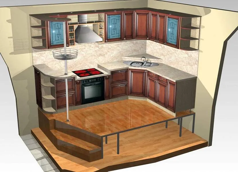 3d візуалізація кухні була підготовлена у програмі «Базис Мебельник»