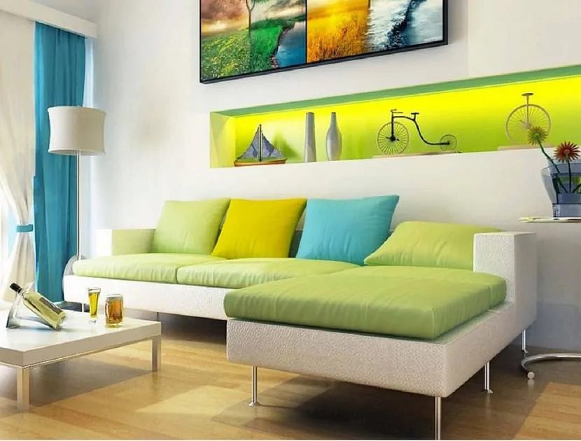 Ніжно-зелений диван