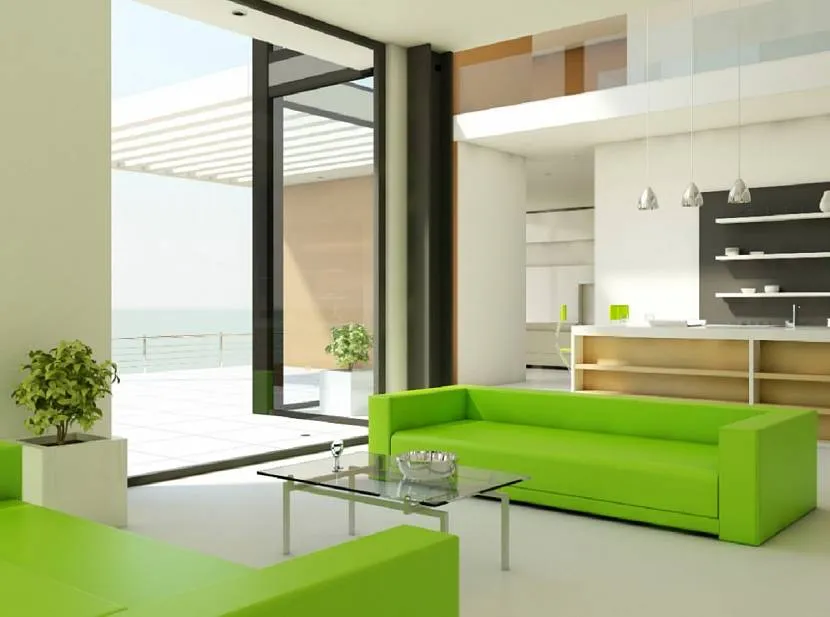Зелені меблі в сучасному стилі