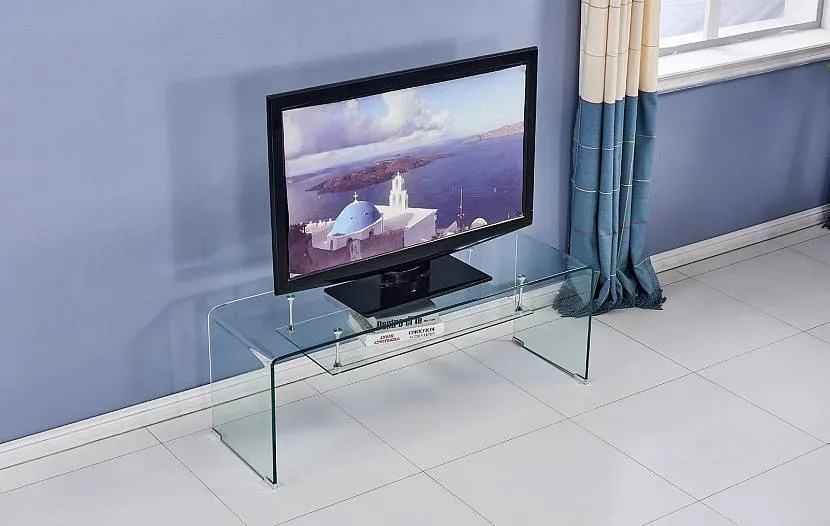 Półka na telewizor ze szkła lanego