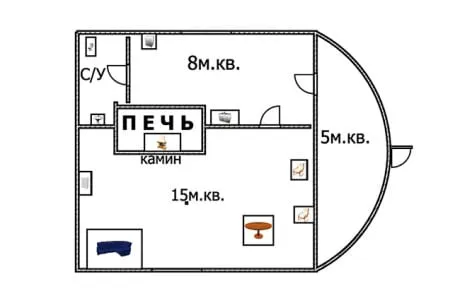 Проект будинку з російською грубкою