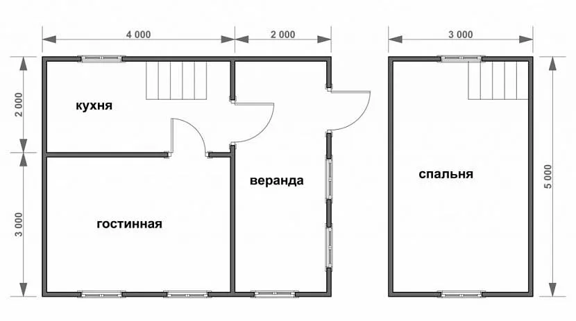 Проект будинку 5*6 з верандою