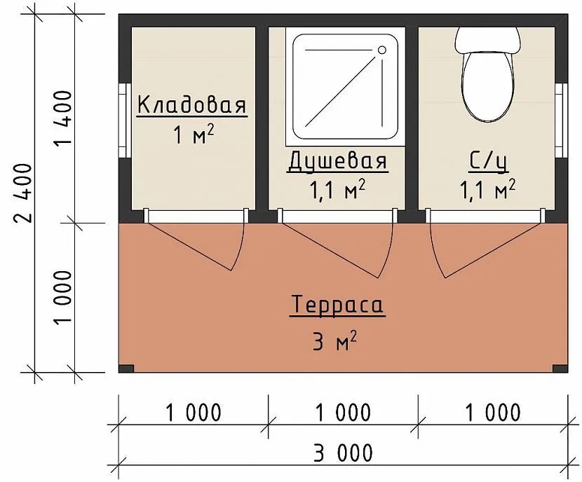 Hozblok z tarasem