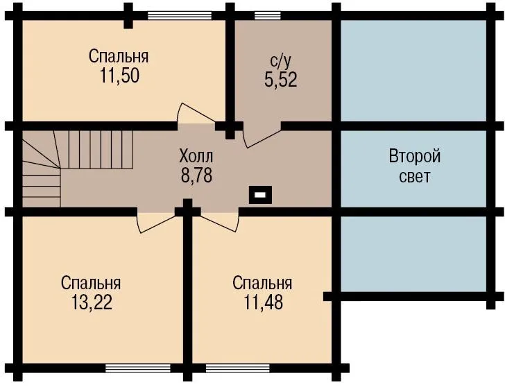 Klasyczny układ domu z tarasem na drugim piętrze